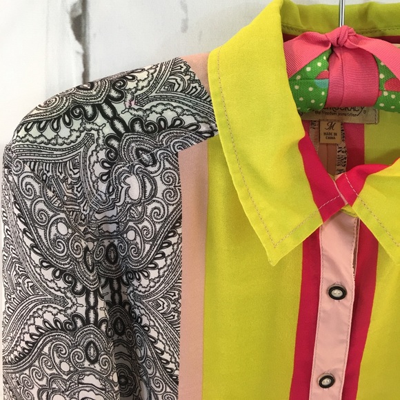 Democracy Retro Button Down Blouse Tunic - Picture 3 of 6